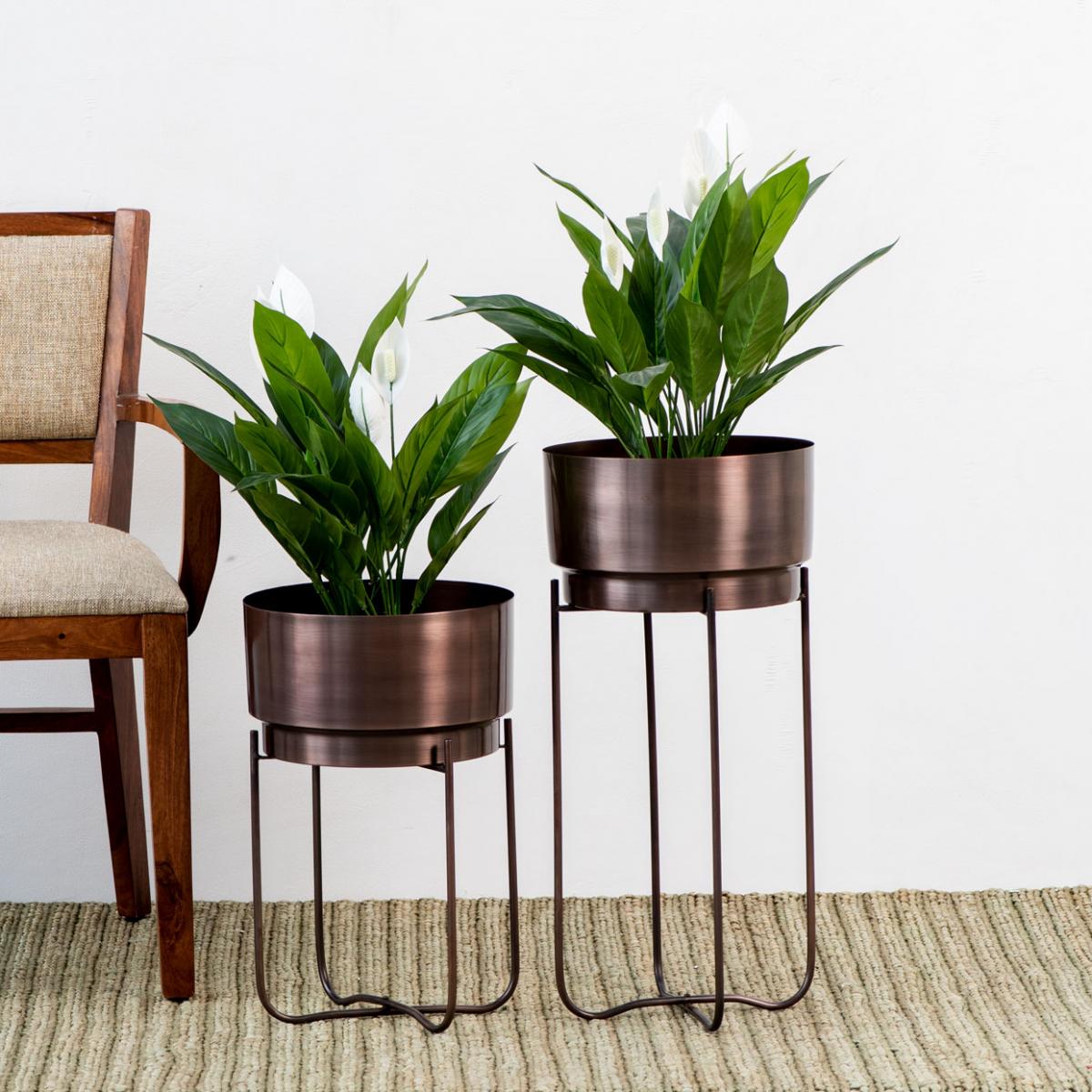 Ethan antique copper/bronze planter set of 2 The Decor Remedy